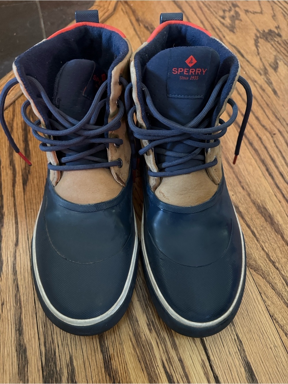 Sperry Navy, Tan and Red Men's Boat Shoes